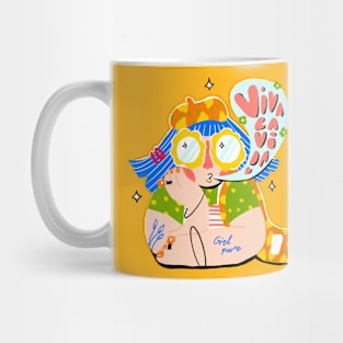 Vivala vida flower girl power colorful design Mug